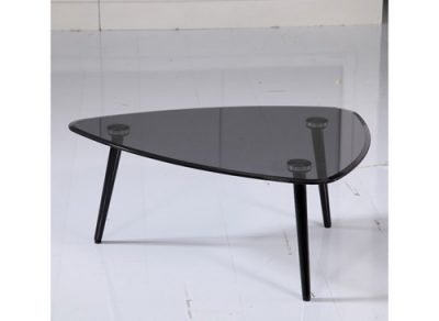 Fantina Coffee Table in Black Glass Top by Acazzi