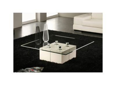 Peyton White Coffee Table by Acazzi